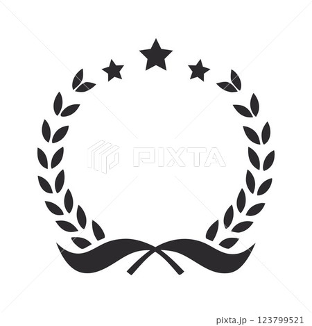 winner badge. laurel wreath icon. championship icon 123799521