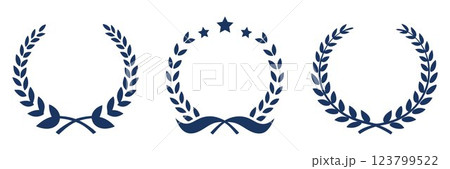 winner badge. laurel wreath icon. championship icon 123799522