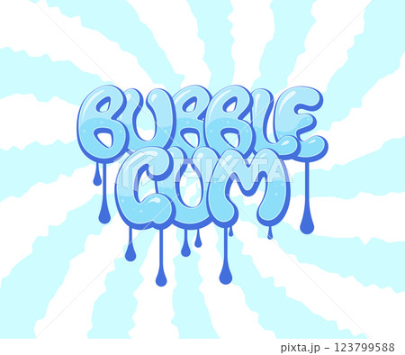 Bubble gum lettering forming a sweet and sticky vector illustration Bubble gum lettering forming a sweet and sticky vector illustration 123799588