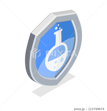 3D Isometric Flat Vector Set of Protection Proof, Signs of Resistance to External Infulence. Item 8 123799674