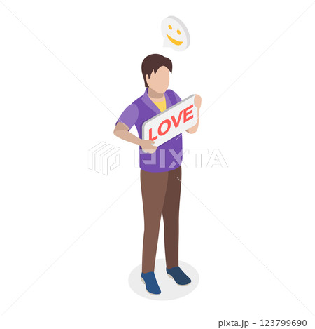 3D Isometric Flat Vector Illustration of K Pop Music Fans, Supporters displaying placards at event.. Item 4 3D Isometric Flat Vector Illustration of K Pop Music Fans, Supporters displaying placards at event.. Item 4 123799690
