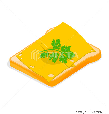 3D Isometric Flat Vector Illustration of Tasty Breakfast, Healthy Toasts Set. Item 8 123799708