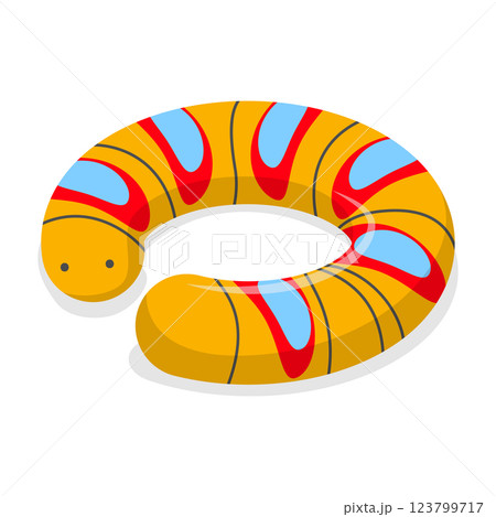 3D Isometric Flat Vector Set of Caterpillars, Spring Insects. Item 2 123799717