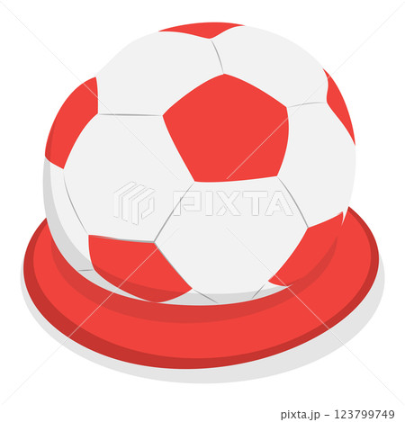 3D Isometric Flat Vector Set of Equipment For Sport Team Fans, Football Supporters Items. Item 2 3D Isometric Flat Vector Set of Equipment For Sport Team Fans, Football Supporters Items. Item 2 123799749