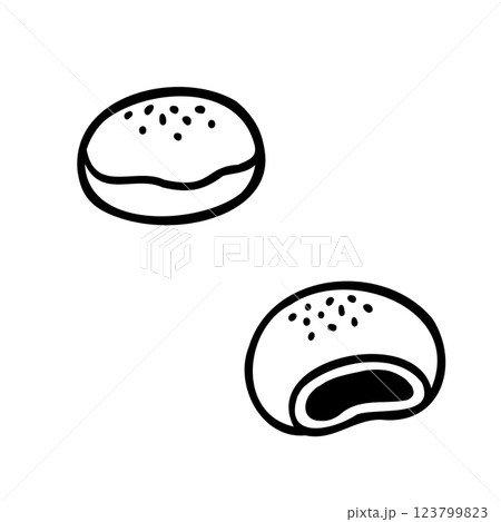 シンプルなあんぱんのイラスト素材 シンプルなあんぱんのイラスト素材 123799823