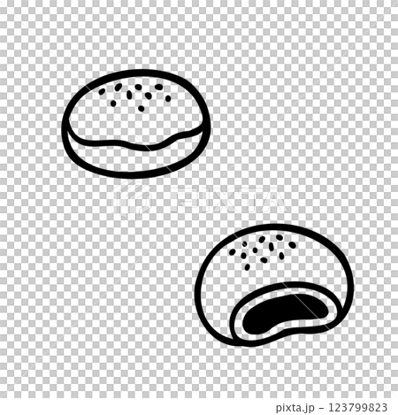 シンプルなあんぱんのイラスト素材 シンプルなあんぱんのイラスト素材 123799823