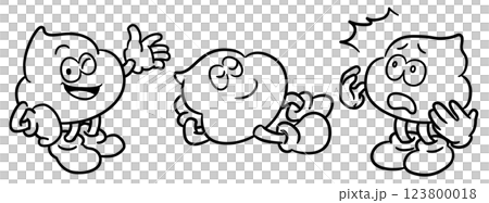 Comical poop character illustration set Comical poop character illustration set 123800018