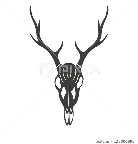 Vector hand drawn sketch doodle deer skull 123800999