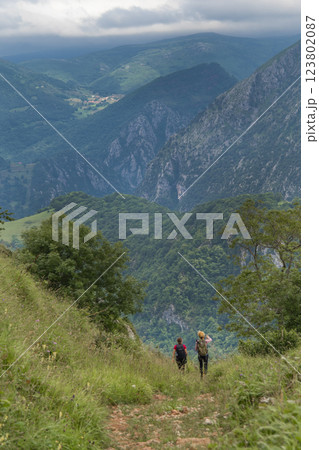 Central Massif from Sotres, Picos de Europa National Park, Spain 123802087