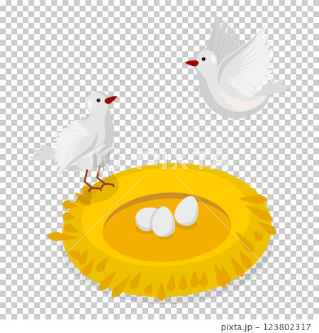 3D Isometric Flat  Illustration of Wild Animals Habitat Types. Item 2 123802317