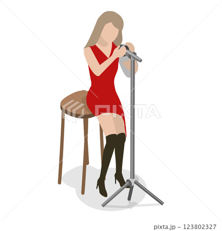 3D Isometric Flat Illustration of Rock Musicians. Item 7 3D Isometric Flat Illustration of Rock Musicians. Item 7 123802327