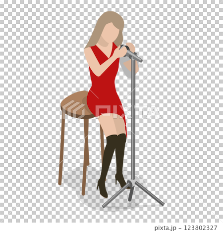 3D Isometric Flat Illustration of Rock Musicians. Item 7 3D Isometric Flat Illustration of Rock Musicians. Item 7 123802327