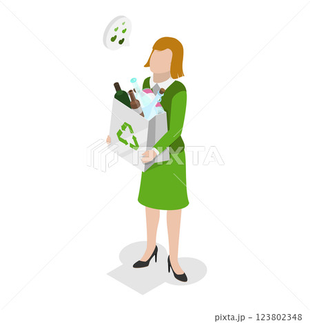 3D Isometric Flat Illustration of Recycling. Item 2 3D Isometric Flat Illustration of Recycling. Item 2 123802348