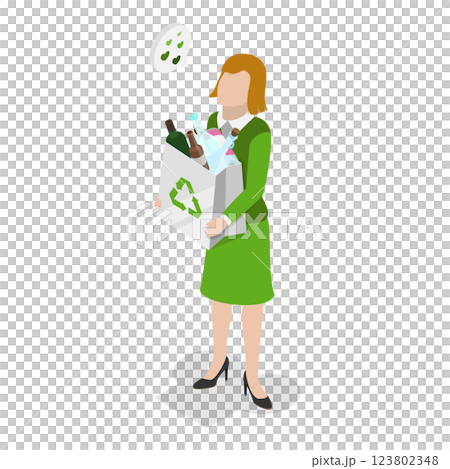 3D Isometric Flat Illustration of Recycling. Item 2 3D Isometric Flat Illustration of Recycling. Item 2 123802348