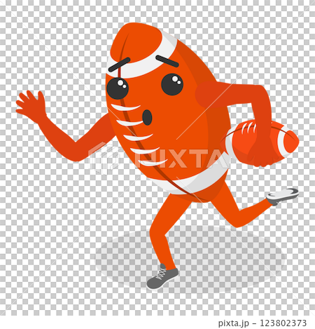 3D Isometric Flat Set of Cartoon Sport Ball Mascot. Item 4 3D Isometric Flat Set of Cartoon Sport Ball Mascot. Item 4 123802373