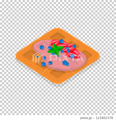 3D Isometric Flat Illustration of Homemade Pastry. Item 6 3D Isometric Flat Illustration of Homemade Pastry. Item 6 123802376