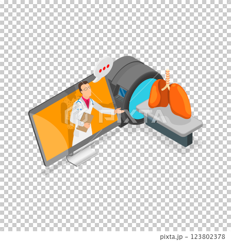3D Isometric Flat  Illustration of Instrumental Diagnostic Methods. Item 2 123802378