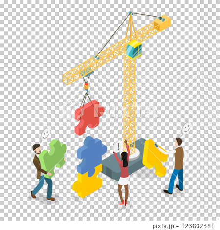 3D Isometric Flat Illustration of Business Cooperation. Item 3 3D Isometric Flat Illustration of Business Cooperation. Item 3 123802381