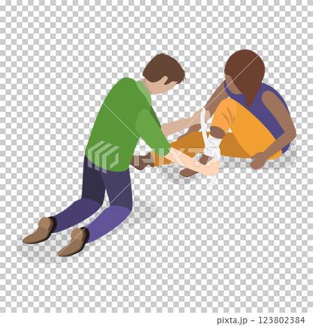 3D Isometric Flat  Illustration of Medical First Aid. Item 2 123802384