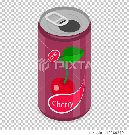 3D Isometric Flat  Set of Soda Drinks. Item 2 123802404