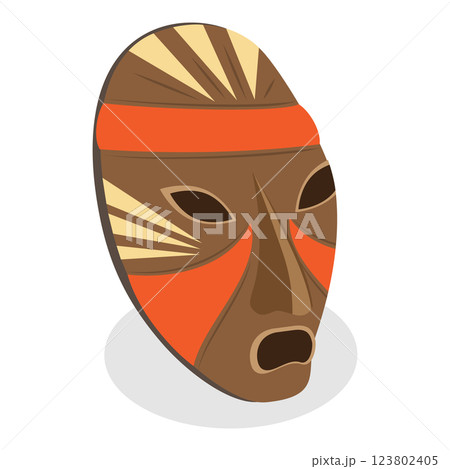 3D Isometric Flat  Illustration of African Shaman. Item 2 123802405