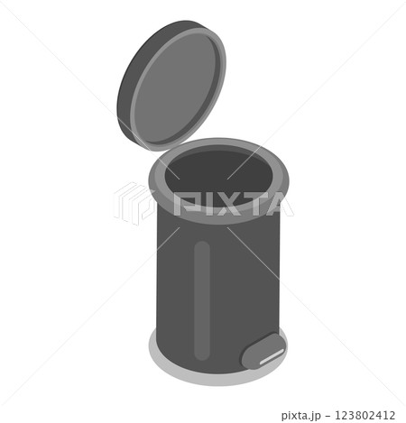 3D Isometric Flat  Set of Trash Bins. Item 2 123802412