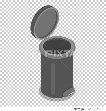 3D Isometric Flat  Set of Trash Bins. Item 2 123802412