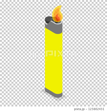 3D Isometric Flat  Set of Lighters. Item 3 123802431