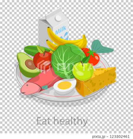 3D Isometric Flat  Illustration of Healthy Aging. Item 12 123802461