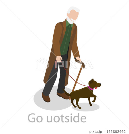 3D Isometric Flat  Illustration of Healthy Aging. Item 2 123802462