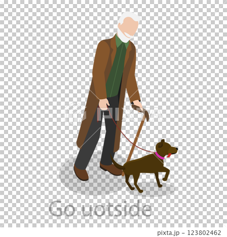 3D Isometric Flat  Illustration of Healthy Aging. Item 2 123802462