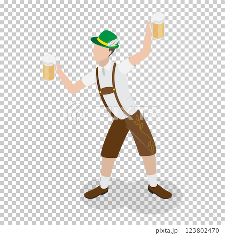 3D Isometric Flat  Illustration of Bavarians. Item 5 123802470