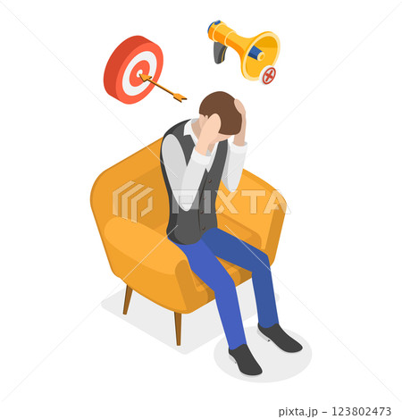 3D Isometric Flat  Illustration of Attention Concentration. Item 1 123802473