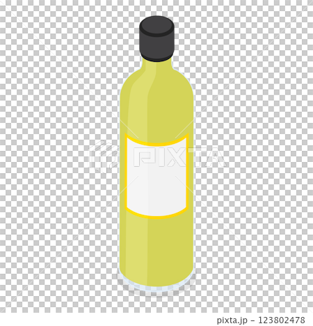 3D Isometric Flat  Set of Bottles with Alcohol Drinks. Item 2 123802478