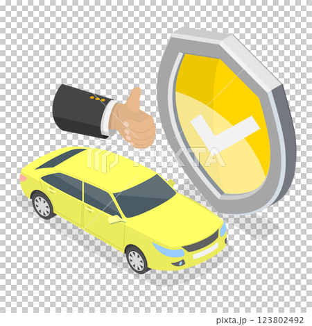 3D Isometric Flat Illustration of Car Insurance. Item 2 3D Isometric Flat Illustration of Car Insurance. Item 2 123802492