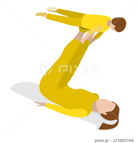 3D Isometric Flat  Set of English Alphabet with People. Item 1 123802508