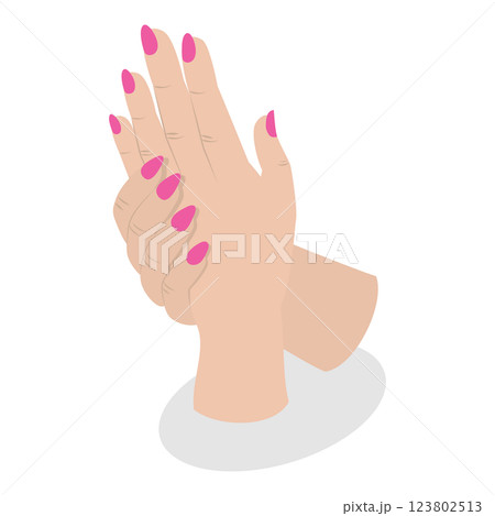 3D Isometric Flat Illustration of Manicure Procedure. Item 7 3D Isometric Flat Illustration of Manicure Procedure. Item 7 123802513