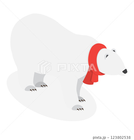 3D Isometric Flat Set of Polar Bear Postures. Item 3 3D Isometric Flat Set of Polar Bear Postures. Item 3 123802538