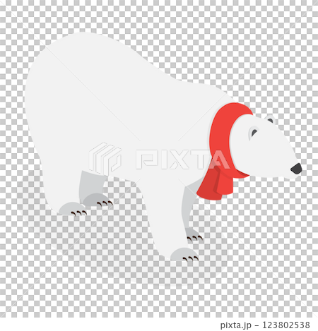 3D Isometric Flat Set of Polar Bear Postures. Item 3 3D Isometric Flat Set of Polar Bear Postures. Item 3 123802538