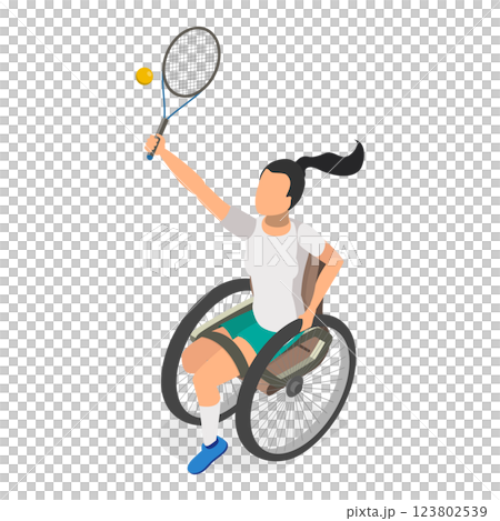 3D Isometric Flat  Set of Paralympians. Item 11 123802539
