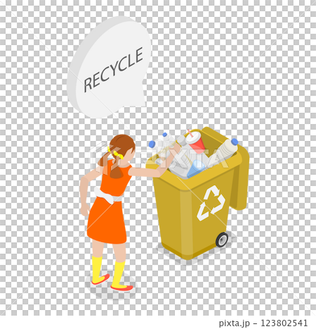 3D Isometric Flat  Illustration of Reduce, Reuse and Recycle. Item 2 123802541