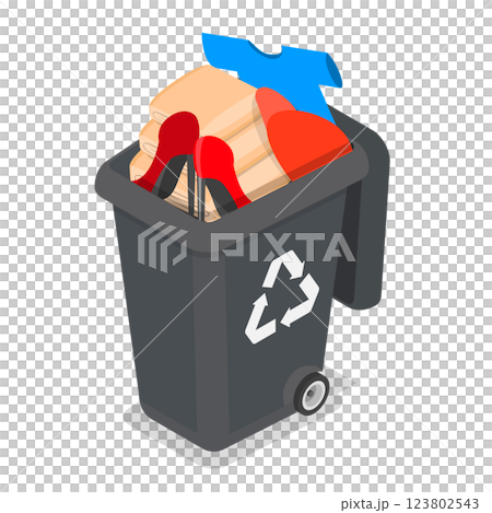 3D Isometric Flat  Illustration of Waste Management. Item 9 123802543