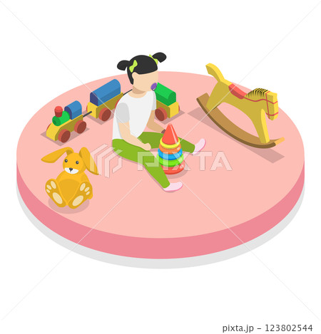 3D Isometric Flat  Illustration of Child Development. Item 1 123802544