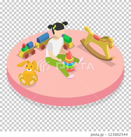3D Isometric Flat  Illustration of Child Development. Item 1 123802544