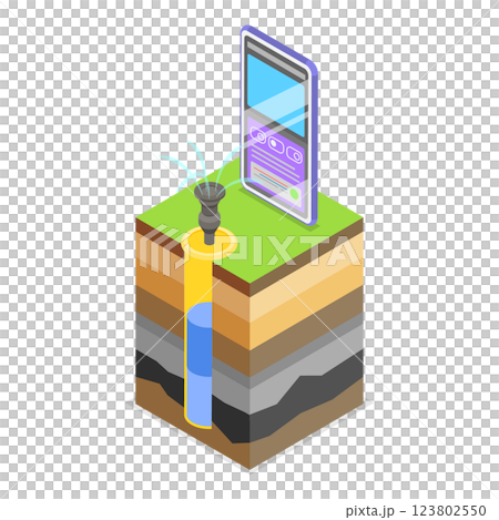 3D Isometric Flat  Illustration of Irrigation System Components. Item 2 123802550