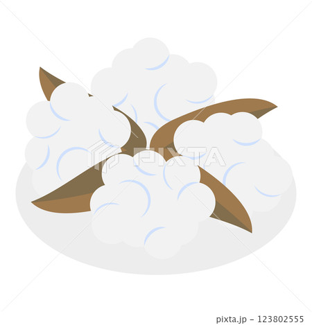 3D Isometric Flat Illustration of Cotton Flower Collection. Item 7 3D Isometric Flat Illustration of Cotton Flower Collection. Item 7 123802555