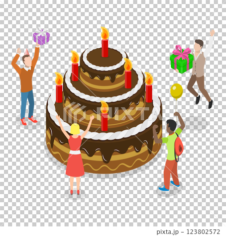 3D Isometric Flat Illustration of Celebrating Party. Item 2 3D Isometric Flat Illustration of Celebrating Party. Item 2 123802572