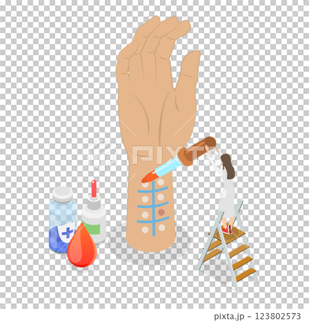 3D Isometric Flat Illustration of Allergy Testing and Treatment. Item 1 3D Isometric Flat Illustration of Allergy Testing and Treatment. Item 1 123802573