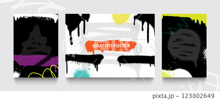 Set of graffiti posters. Vector illustrations for your creativity. 123802649