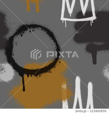 Graffiti spray paint seamless pattern. Vector illustration. 123802650